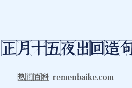 正月十五夜出回造句是什么意思的图片